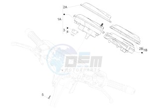 GTS 125 4T ie Super E3 (EMEA) (E, I) drawing Meter combination - Cruscotto