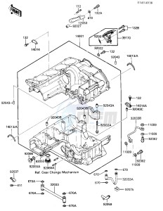 ZX 900 A [NINJA] (A1-A2) NINJA 900 drawing CRANKCASE -- E_NO. 030894-- -