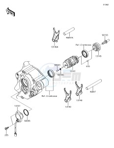 KX250F KX252AJF EU drawing Gear Change Drum/Shift Fork(s)