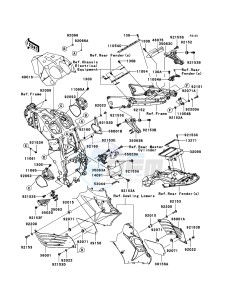 ZZR1400 ZX1400A7F FR GB XX (EU ME A(FRICA) drawing Frame Fittings