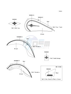 VN 900 D[VULCAN 900 CLASSIC LT] (6F-9F) D8F drawing DECALS-- RED_BLACK- --- D8F- -