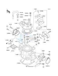 KX 100 A [KX100 MONSTER ENERGY] (A6F - A9FA) D6F drawing CYLINDER HEAD_CYLINDER