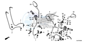 CRF1000G CRF1000 - Africa Twin Europe Direct - (ED) drawing HANDLE LEVER/SWITCH/CABLE (CRF1000/CRF1000A)