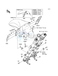 1400GTR ZG1400A9F FR GB XX (EU ME A(FRICA) drawing Front Fender(s)