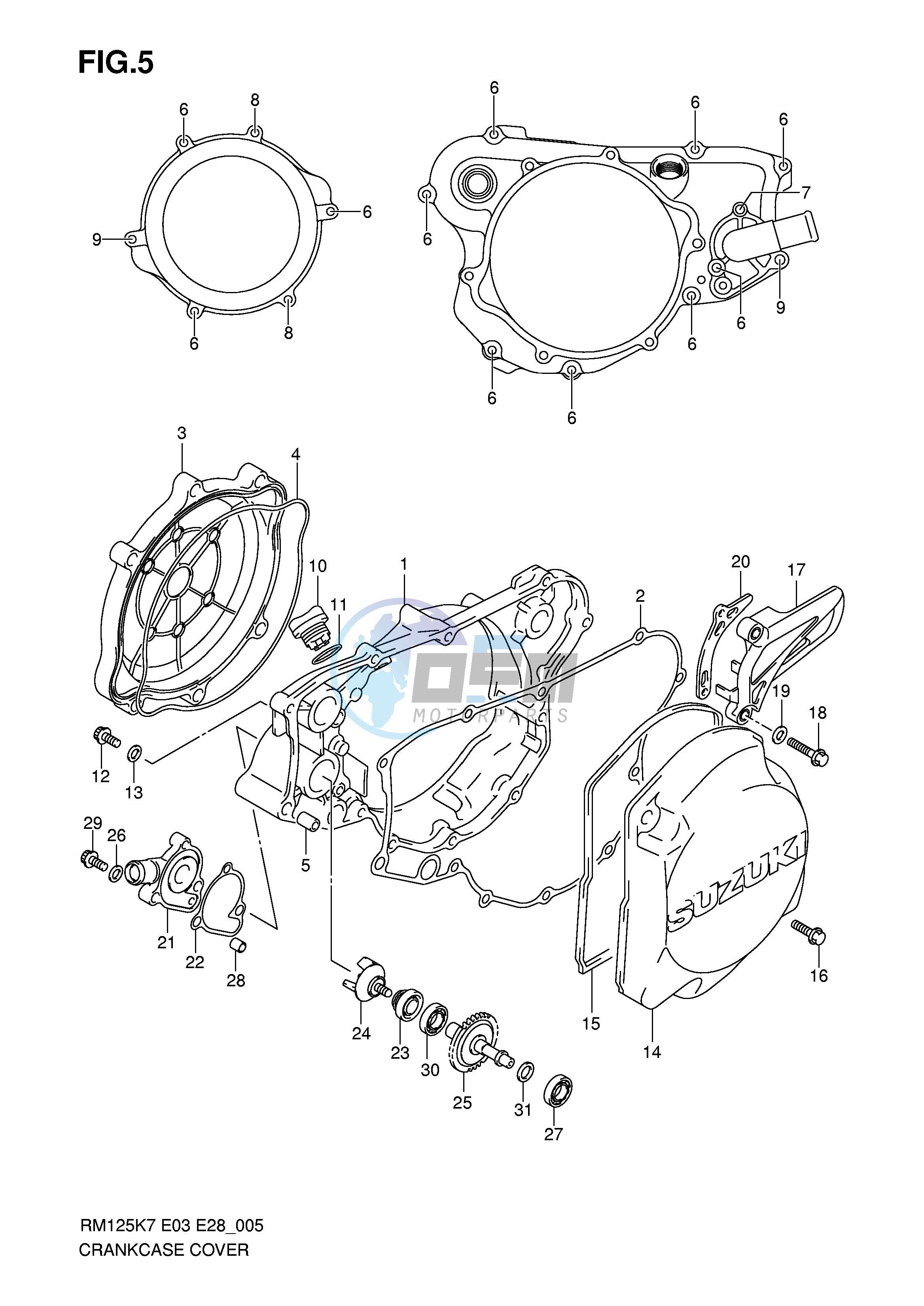 CRANKCASE COVER-WATER PUMP