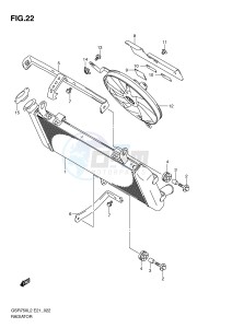 GSR750 (E21) drawing RADIATOR (GSR750AL2 E24)