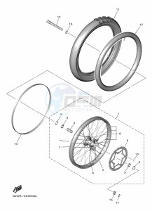 YZ450F (BHR6) drawing FRONT WHEEL