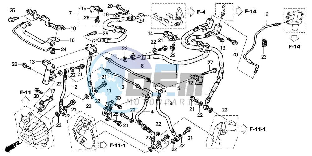 FRONT BRAKE HOSE (ST1300)