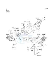 KX 250 T [KX250F] (TF) T6F drawing FOOTRESTS