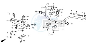 VTX1300S drawing HANDLE PIPE/TOP BRIDGE