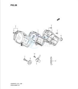 GSXF650 drawing SPEEDOMETER (GSX650FL1 E21)