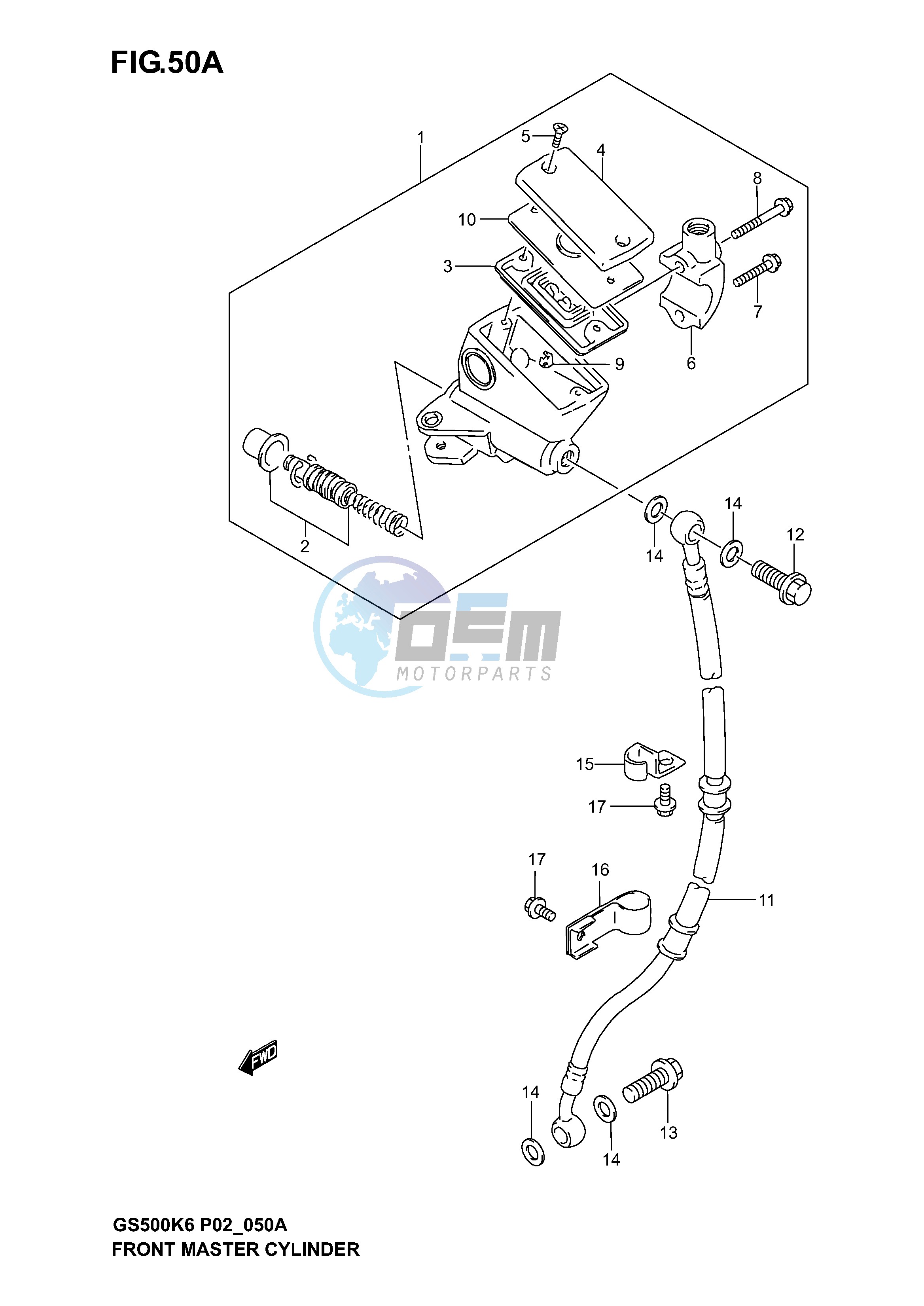 FRONT MASTER CYLINDER (GS500K4 K5 K6 UK4 K5 K6)