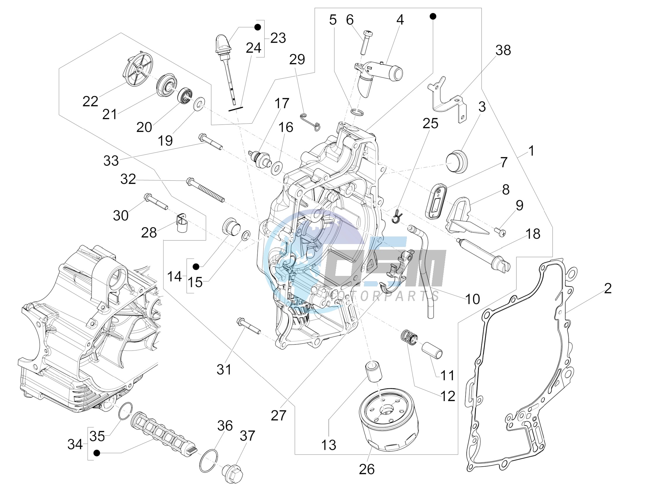 Flywheel magneto cover - Oil filter