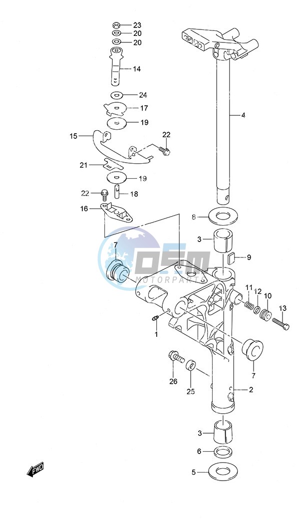 Swivel Bracket Tiller Handle w/Power Tilt