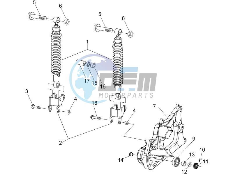 Rear suspension - Shock absorbers