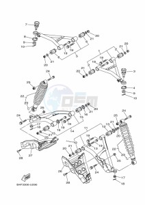 YFM700FWAD GRIZZLY 700 EPS (BDEB) drawing FRONT SUSPENSION & WHEEL