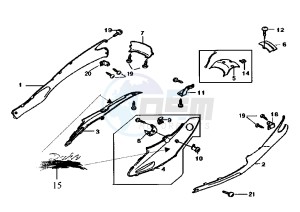 SUPER DUKE - 125 cc drawing SIDE COVERS