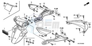 CBR600RR9 Europe Direct - (ED / MME SPC) drawing REAR FENDER