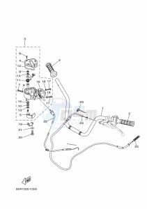 YFM450FWBD KODIAK 450 EPS (BEYA) drawing STEERING HANDLE & CABLE