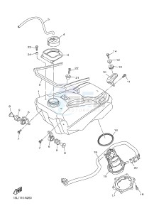 YZ450F (B111 B112 B113 B114) drawing FUEL TANK