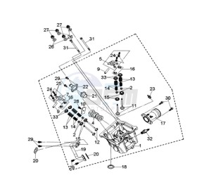 QUAD LANDER 300 drawing CYLINDER HEAD CPL   / THERMOSTAT