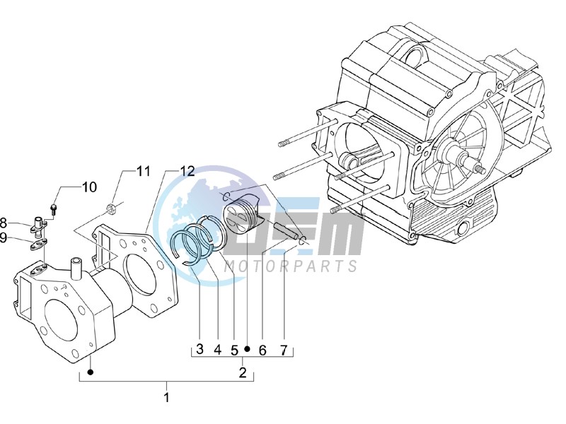 Cylinder - Piston - Wrist pin unit