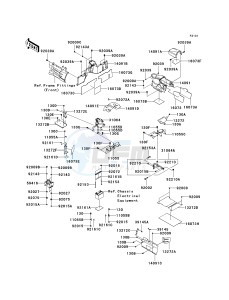 KRF 750 C [TERYX 750 4X4] (C8F) C8F drawing FRAME FITTINGS -- REAR- -