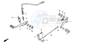 CBR600F4 drawing BRAKE PEDAL/CHANGE PEDAL