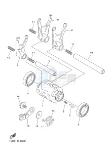 YZ250F (1SM9 1SMA 1SMB 1SMC) drawing SHIFT CAM & FORK