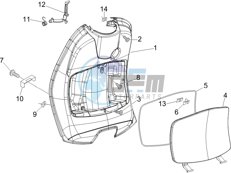 Front glovebox - Knee-guard panel