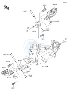 KLX450R KLX450AJF EU drawing Footrests