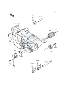 KLX450R KLX450AHF EU drawing Gear Change Drum/Shift Fork(s)