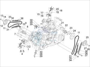 SRV 850 4t 8v e3 drawing Camshaft - Rocking levers support unit