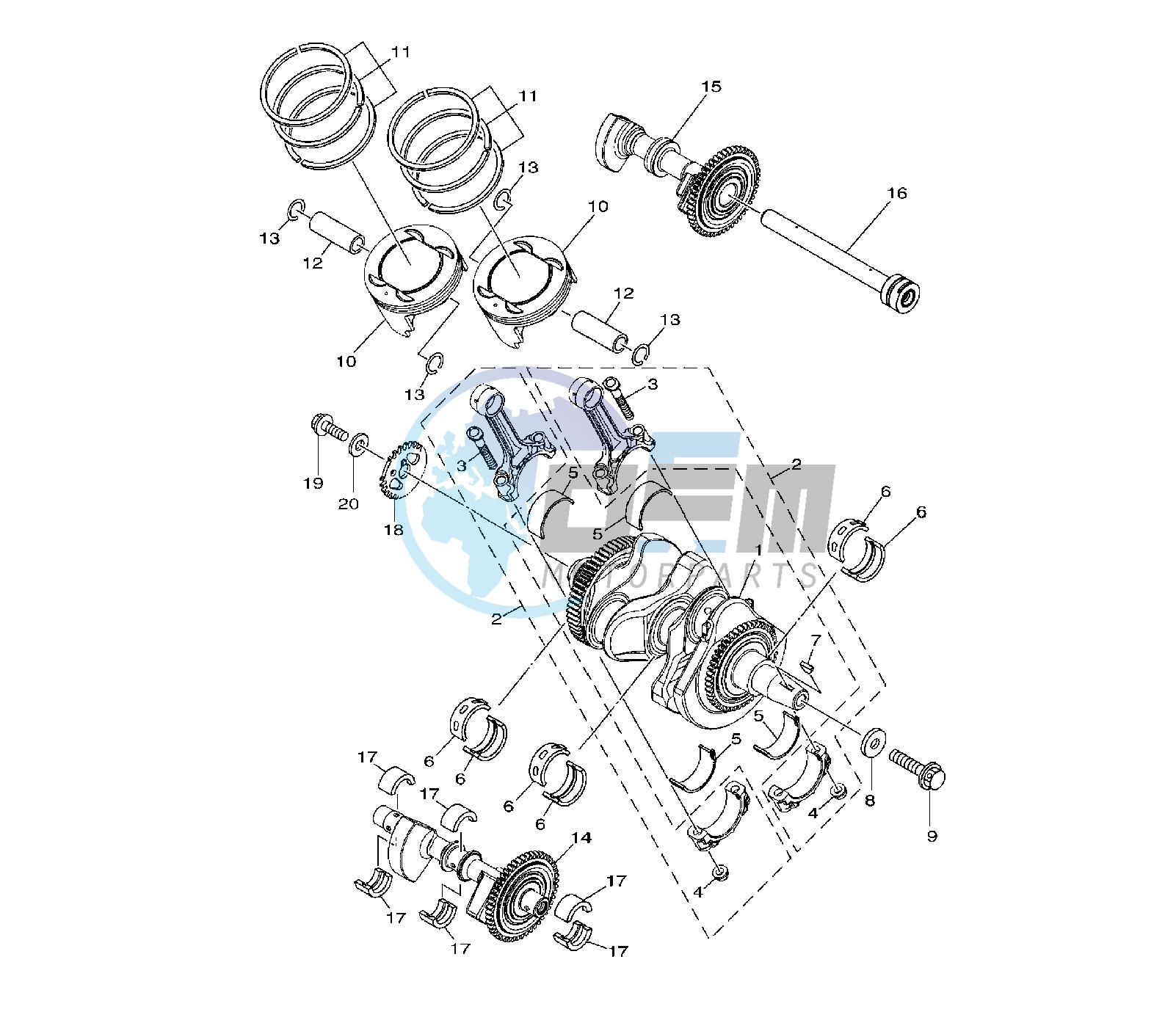 CRANKSHAFT AND PISTON