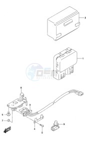 DF 25A drawing PTT Switch Tiller Handle w/Power Tilt