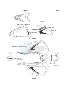 KSV 700 A [KFX 700] (A6F-A9F) A7F drawing DECALS-- A7F- -