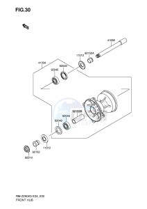 RM-Z250 (E24) drawing FRONT HUB