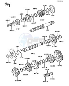 KDX 250 B [KDX250] (B3-B4) [KDX250] drawing TRANSMISSION