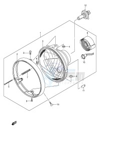 GSX1400 (E2) drawing HEADLAMP ASSY (GSX1400K4 K5 UK4 UK5 E2,E19)