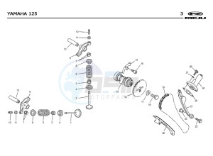 RS2-125-MATRIX-PRO-BLACK drawing VALVES - DISTRIBUTION CHAIN  Yamaha 125 4t Euro 2