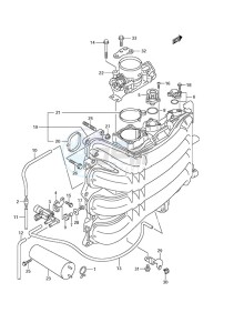 DF 150 drawing Intake Manifold/Throttle Body