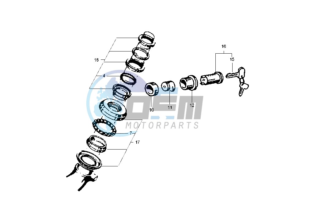 Steering bearing ball tracks