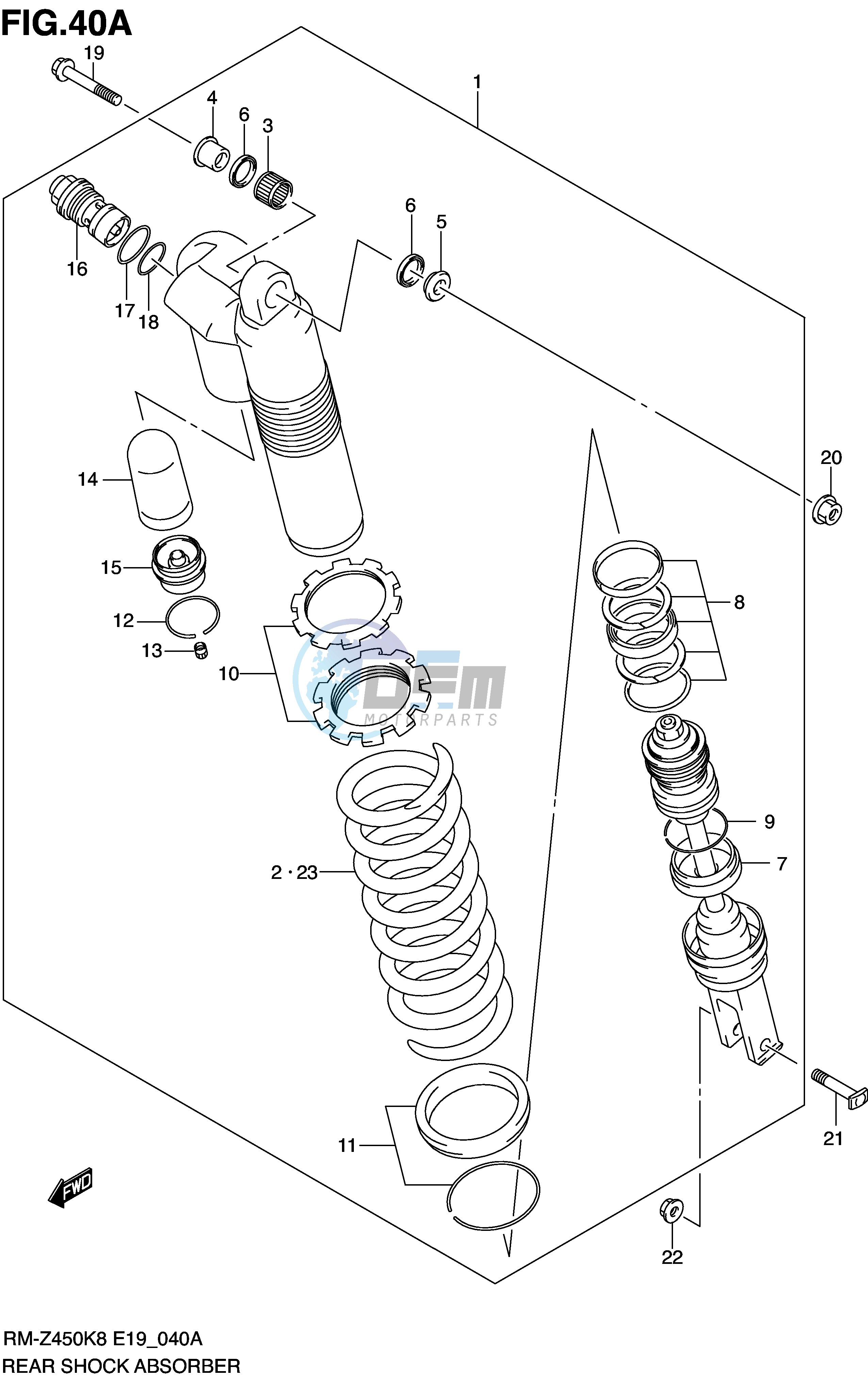 REAR SHOCK ABSORBER (RM-Z450L0 L1)