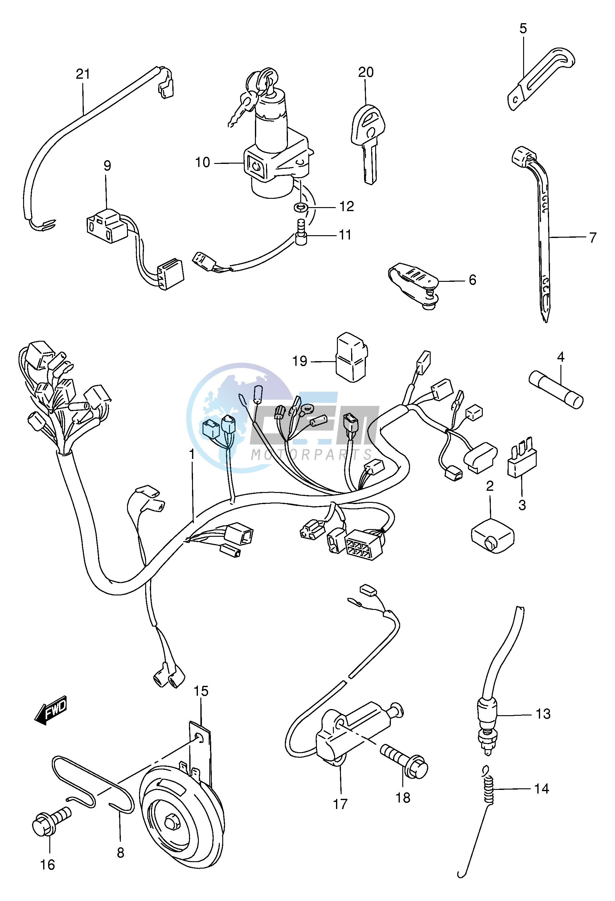 WIRING HARNESS (MODEL T W X)