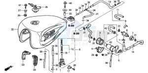 VT1100C2 drawing FUEL TANK/FUEL PUMP