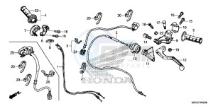 CRF450RF CRF450R Europe Direct - (ED) drawing HANDLE LEVER/SWITCH/CABLE