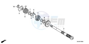 CRF50F9 Australia - (U) drawing KICK STARTER SPINDLE