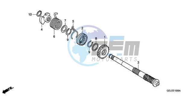 KICK STARTER SPINDLE