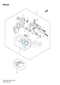 SFV650 (E3-E28) Gladius drawing REAR CALIPER (SFV650K9 L0)