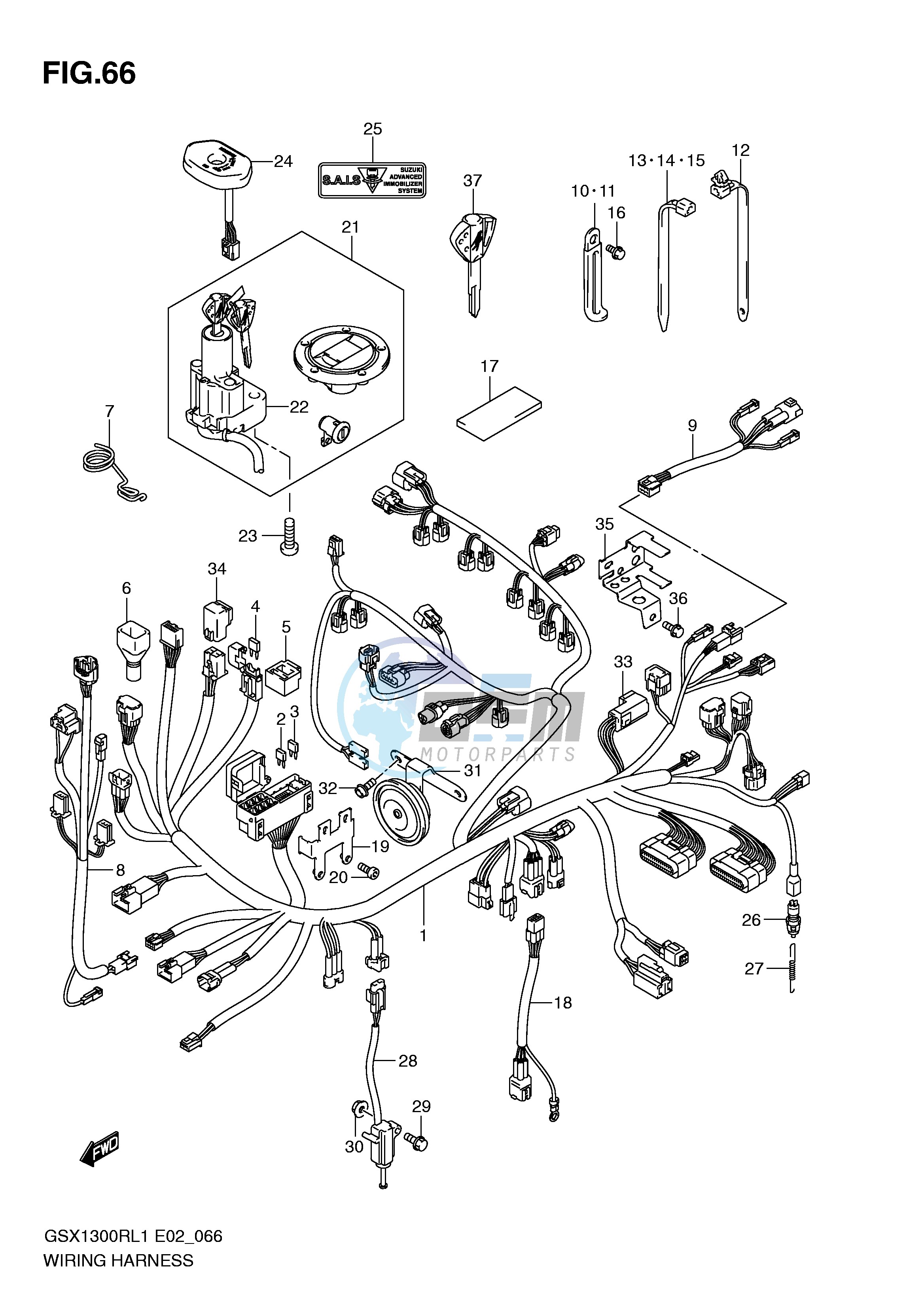 WIRING HARNESS (GSX1300RL1 E2)